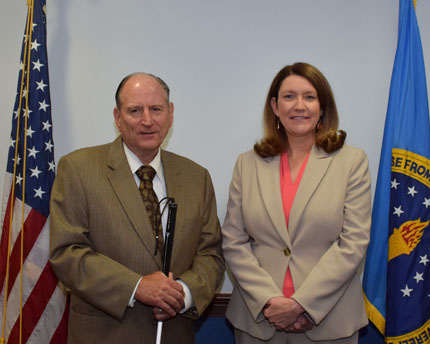 Left to right: Chairperson J. Anthony Poleo, Alley Award recipient Richard T. Ginman, and Executive Director Tina Ballard